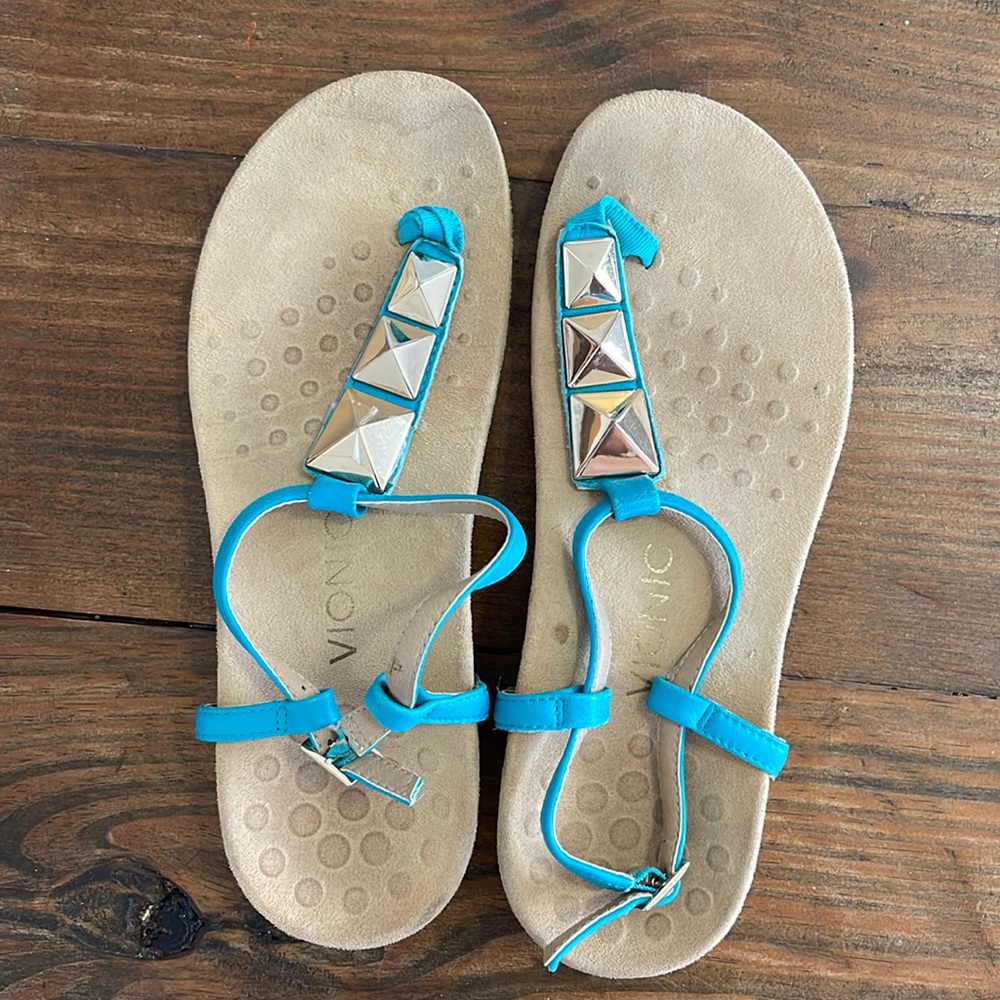 Vionic Womens Teal Sandals Size 8
